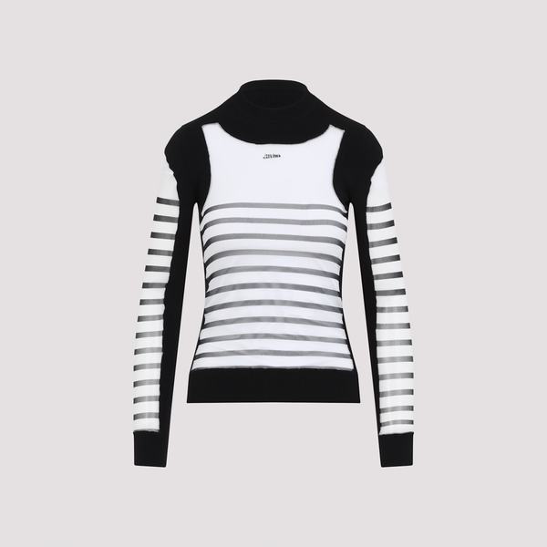 Jean Paul Gaultier Printed Mariniere Pullover - White Black