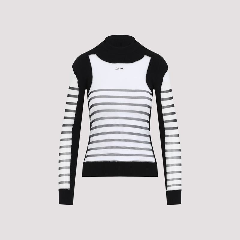 Jean Paul Gaultier Printed Mariniere Pullover - White Black