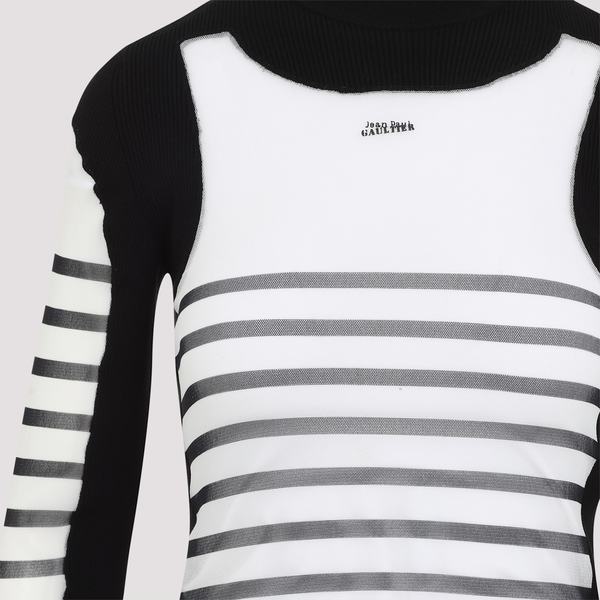 Jean Paul Gaultier Printed Mariniere Pullover - White Black