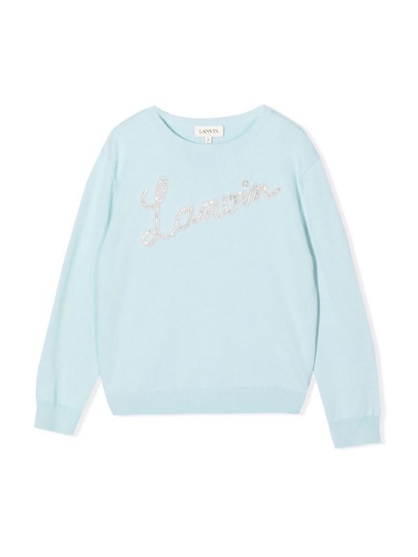 Lanvin Signature Logo Crew Neck Pullover - Baby Blue