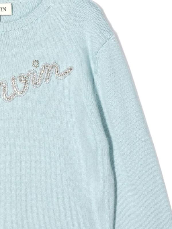 Lanvin Signature Logo Crew Neck Pullover - Baby Blue