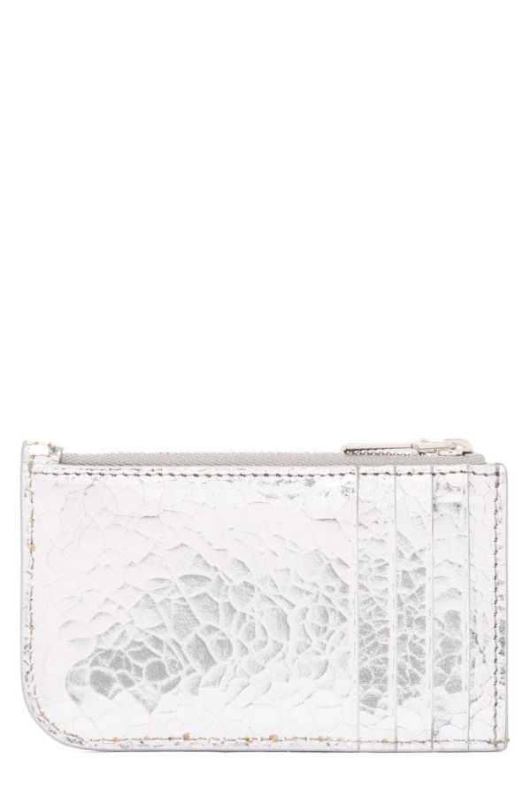 Alexander McQueen Logo Lettering Zipped Wallet - Silver