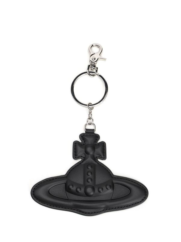 Vivienne Westwood Orb Leather Keyring - Black