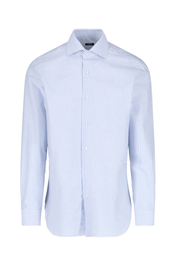 Barba Napoli I Striped Shirt - Light Blue