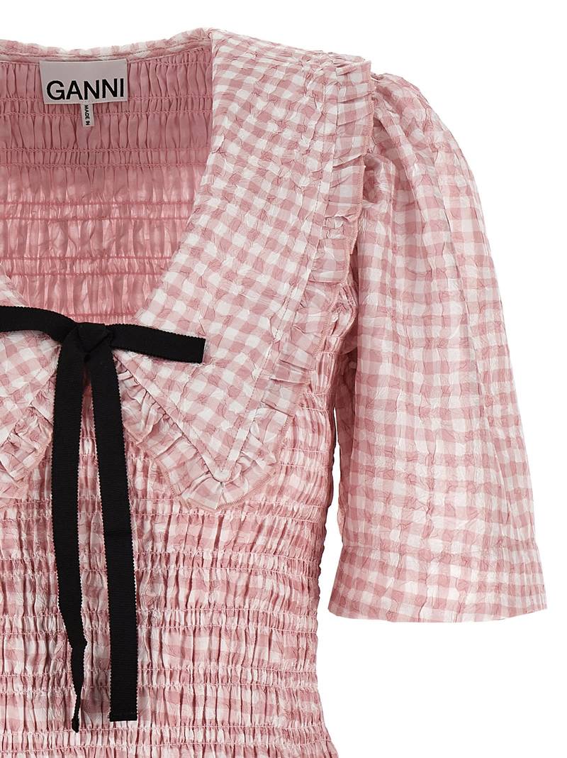 Ganni Check Dress - Pink