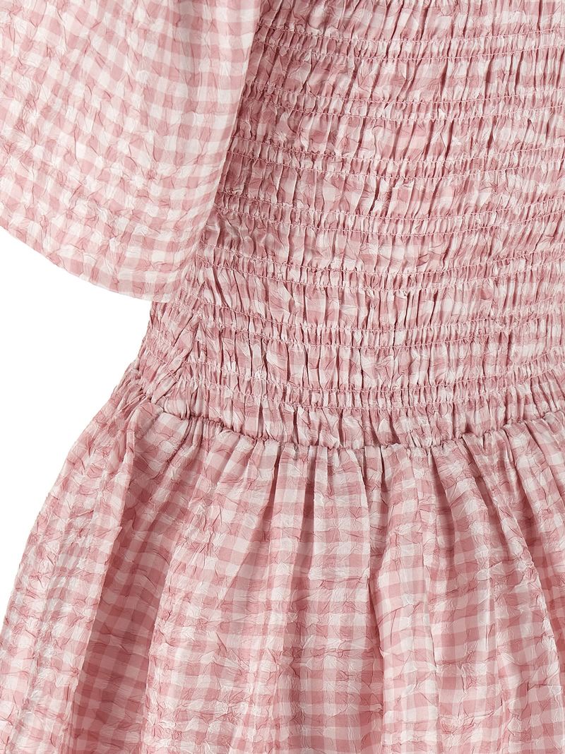 Ganni Check Dress - Pink