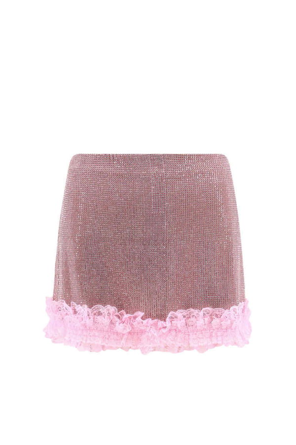 Self-Portrait Christopher Kane Residency Skirt With All-Over Rhinestones - Pink