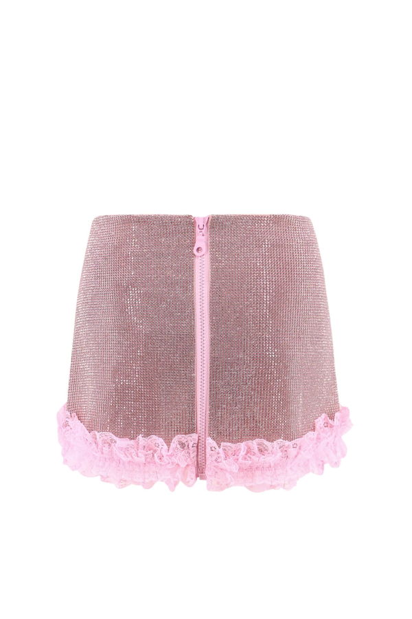 Self-Portrait Christopher Kane Residency Skirt With All-Over Rhinestones - Pink