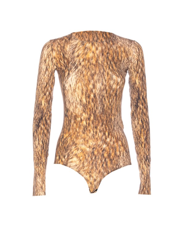 MM6 Maison Margiela Long Sleeves Bodysuit - Brown