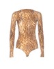 MM6 Maison Margiela Long Sleeves Bodysuit - Brown - Thumbnail 1