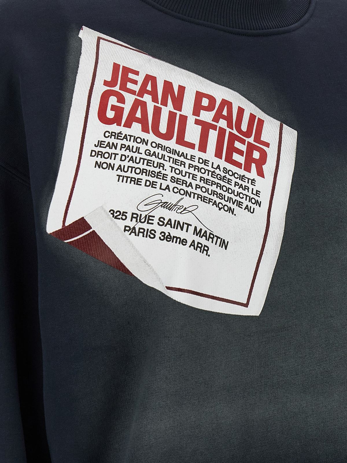 Jean Paul Gaultier The Blue Gaultier Label Sweatshirt - Blue - Image 4 of 4