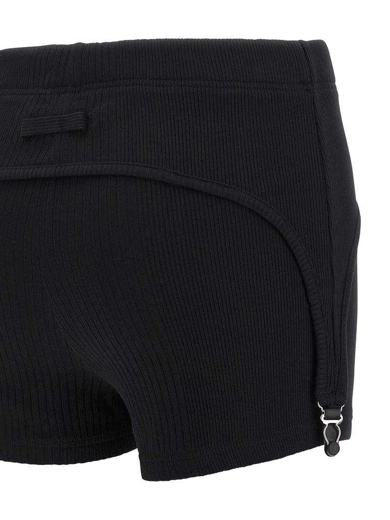 Jean Paul Gaultier The Black Garter Shorts - Black