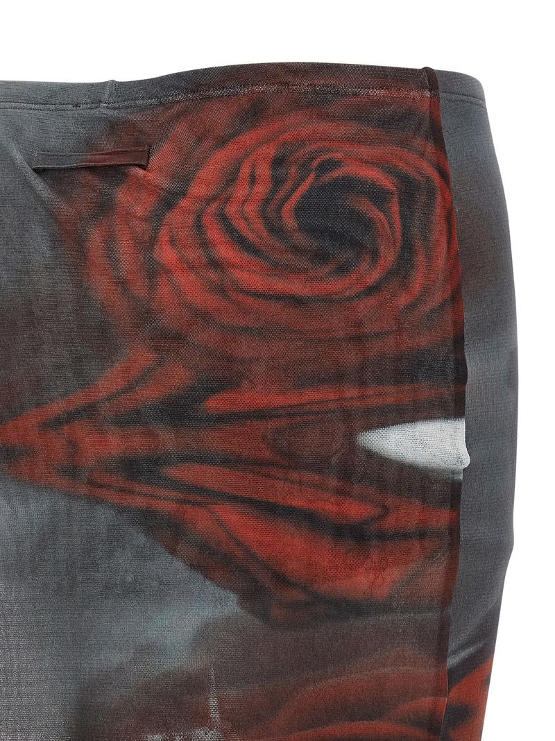 Jean Paul Gaultier The Red Blurry Roses Skort - Multicolor