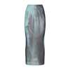 Jean Paul Gaultier Mesh Printed Water Long Skirt - Indigo Vintageblue - Thumbnail 2