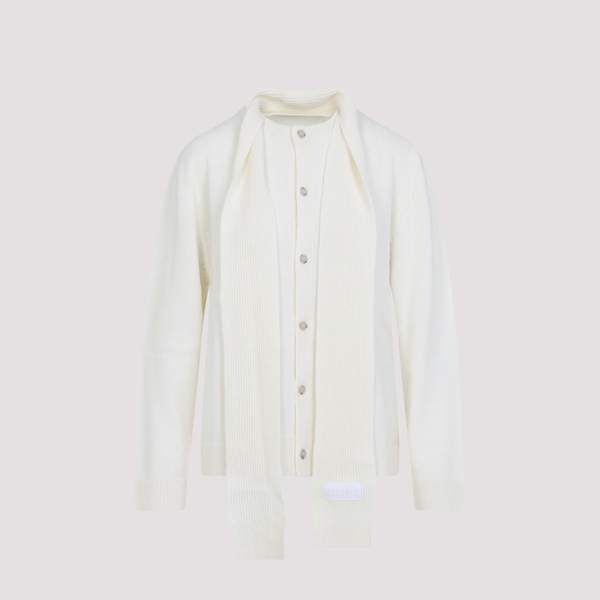 MM6 Maison Margiela Wool Cardigan - Off White