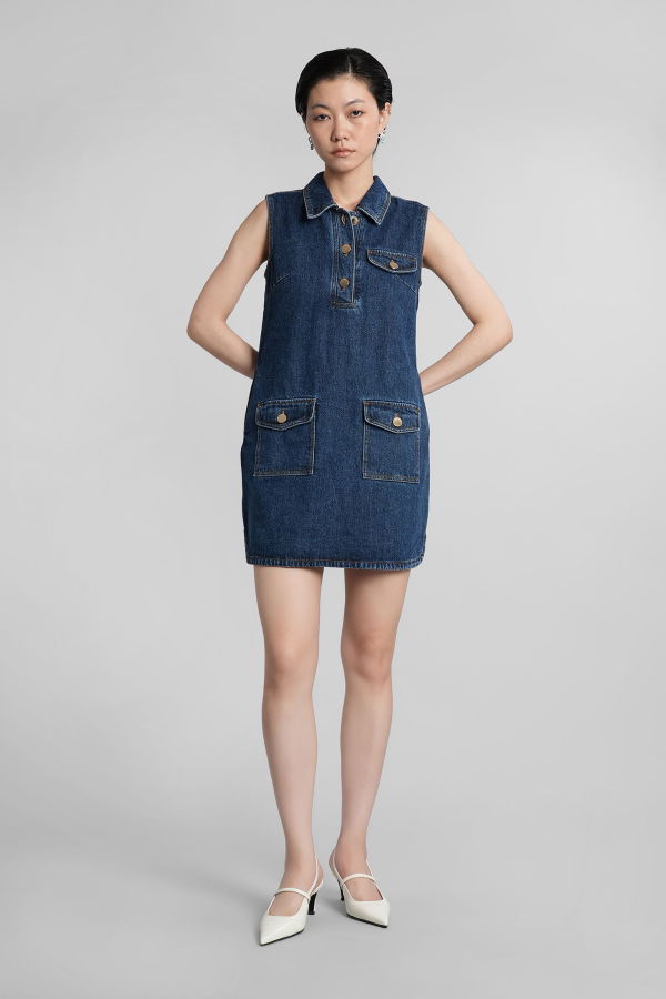 Self-Portrait In Blue Cotton Top - Blue