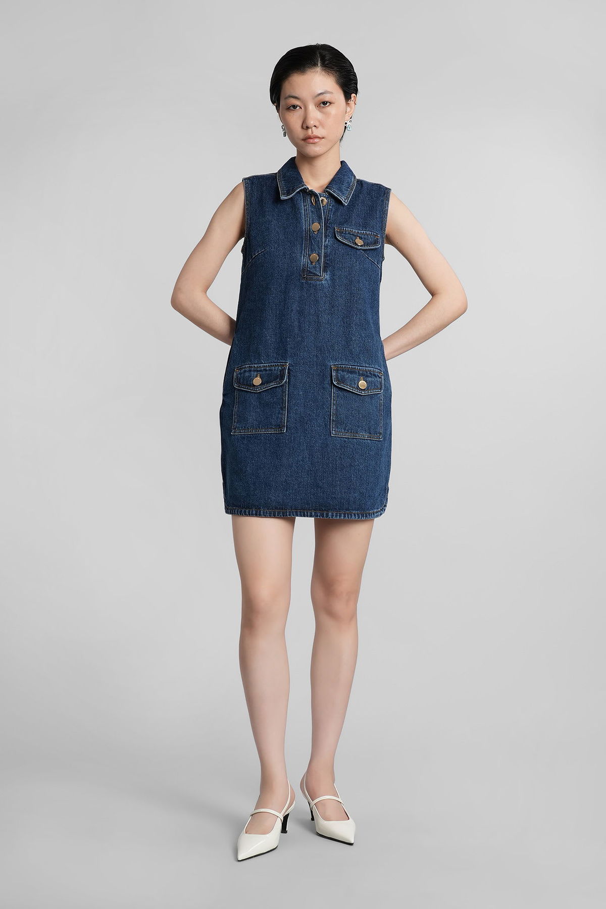 Self-Portrait In Blue Cotton Top - Blue - Image 2 of 5