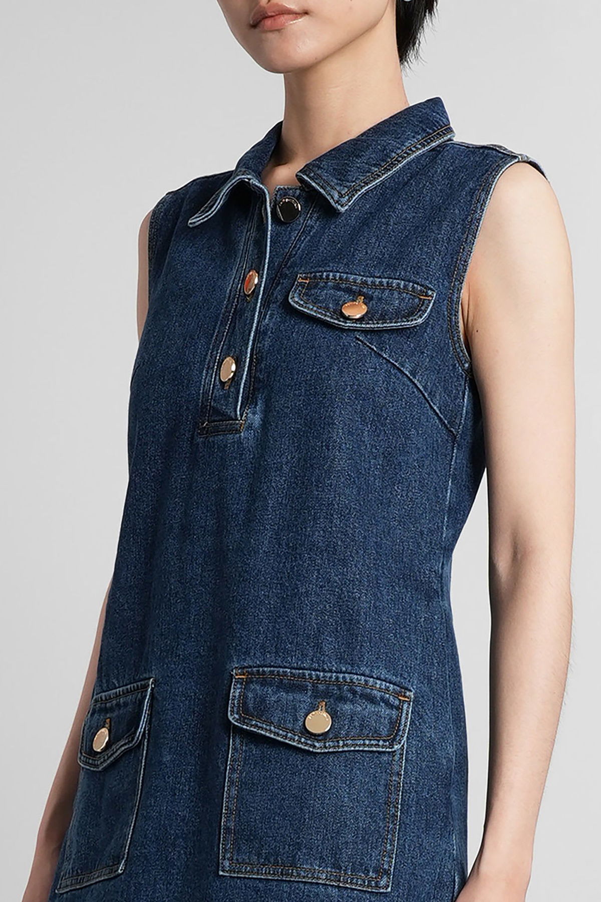 Self-Portrait In Blue Cotton Top - Blue - Image 5 of 5