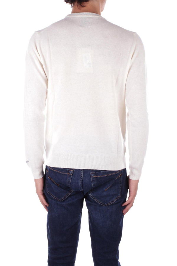 Woolrich Logo Embroidered Crewneck Jumper - Milky Cream