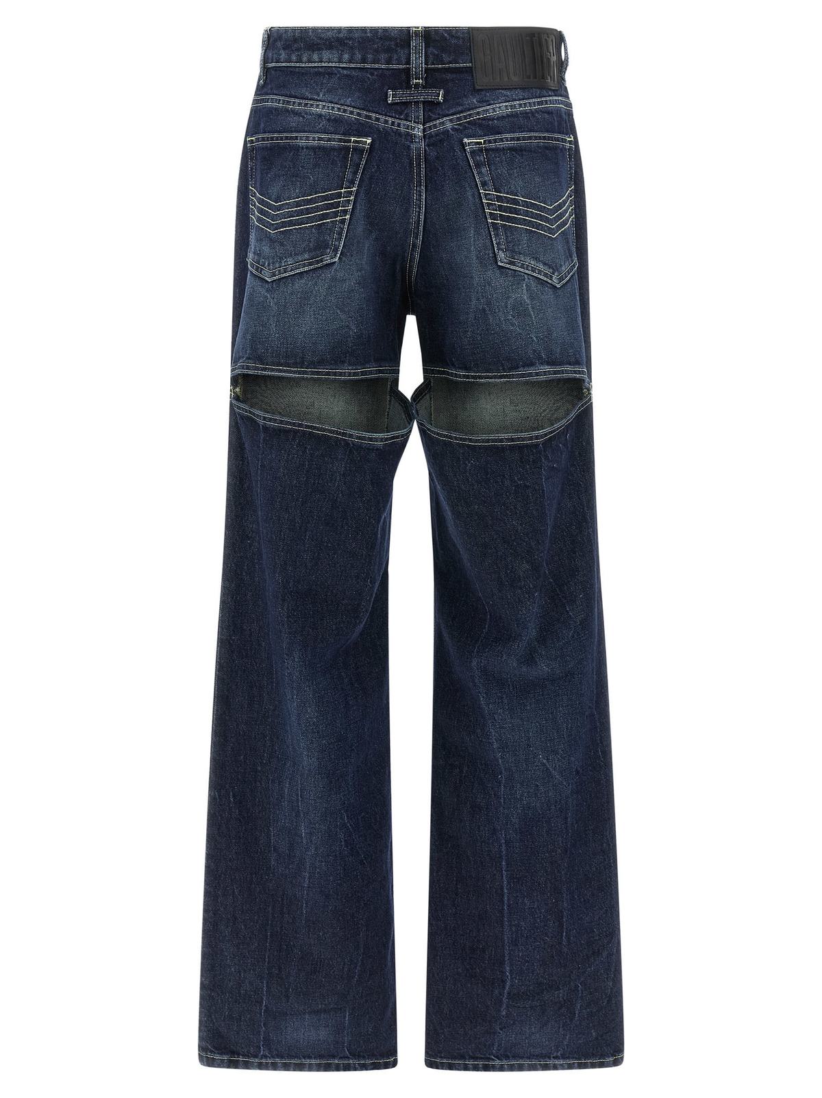 Jean Paul Gaultier Blue Cut-Out Jeans - Blue - Image 2 of 4