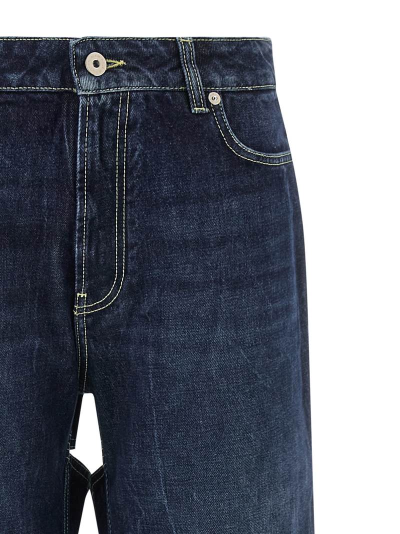 Jean Paul Gaultier Blue Cut-Out Jeans - Blue