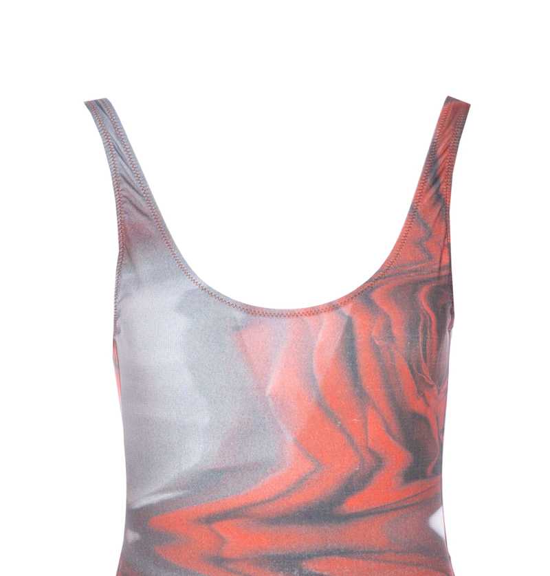 Jean Paul Gaultier Blurry Roses Printed Swimsuit - MultiColour