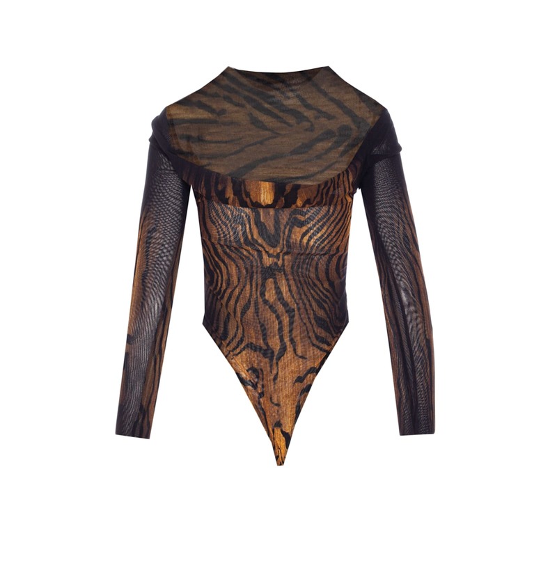 Jean Paul Gaultier The Wood Print Longsleeves Top