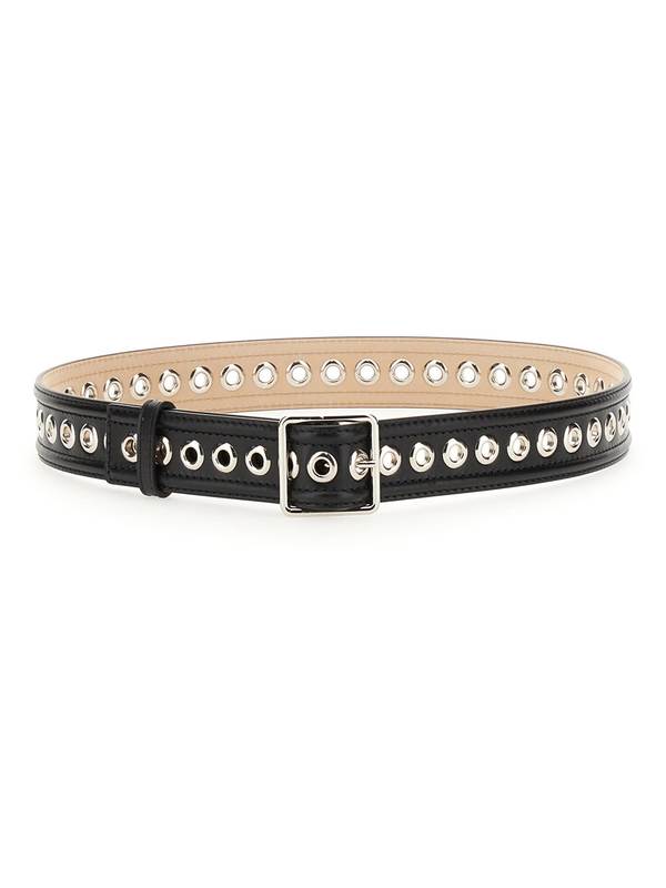 Alexander McQueen Medium Belt With Eyelets Belt - Nero