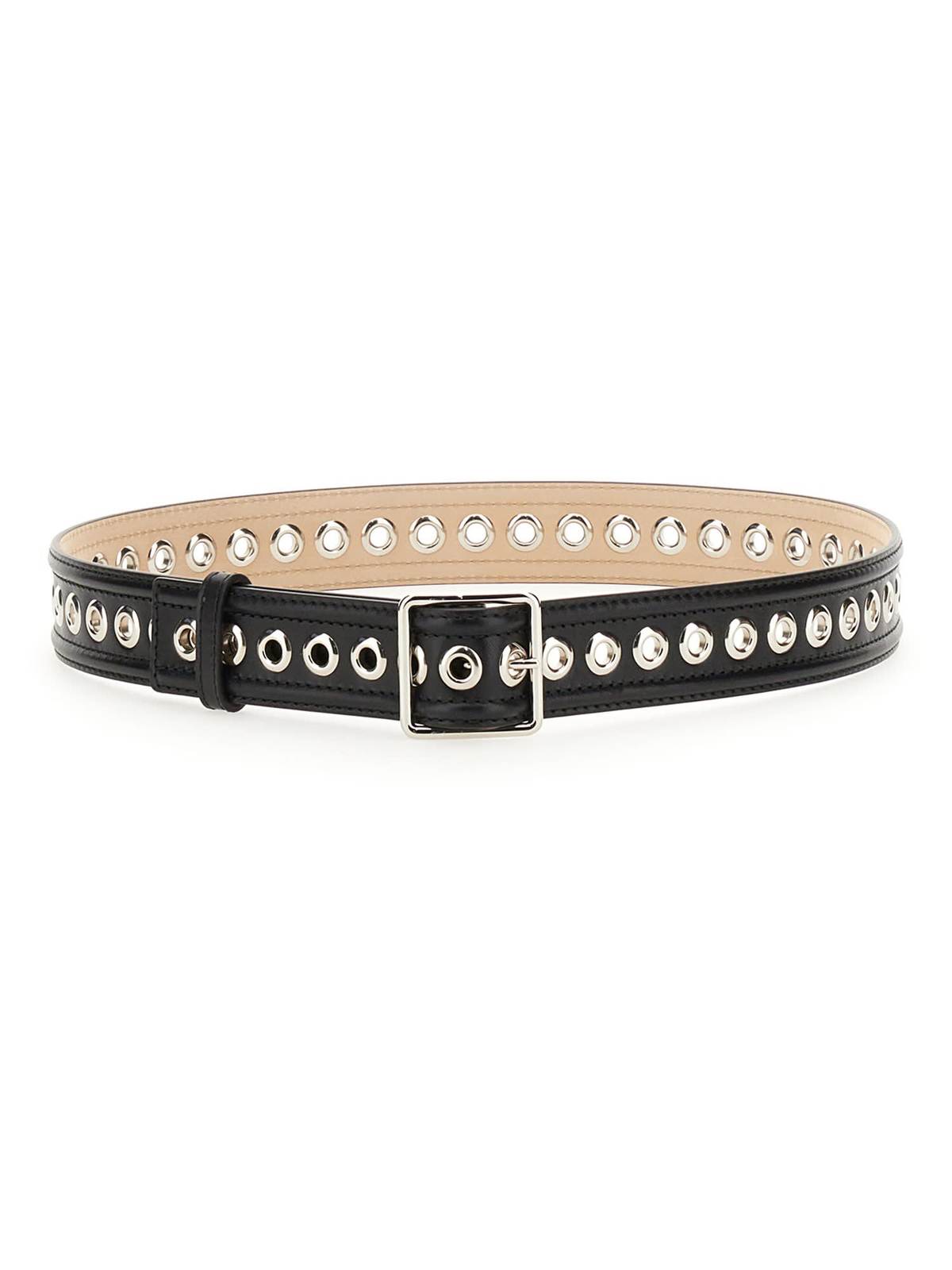 Alexander McQueen Medium Belt With Eyelets Belt - Nero - Image 1 of 3