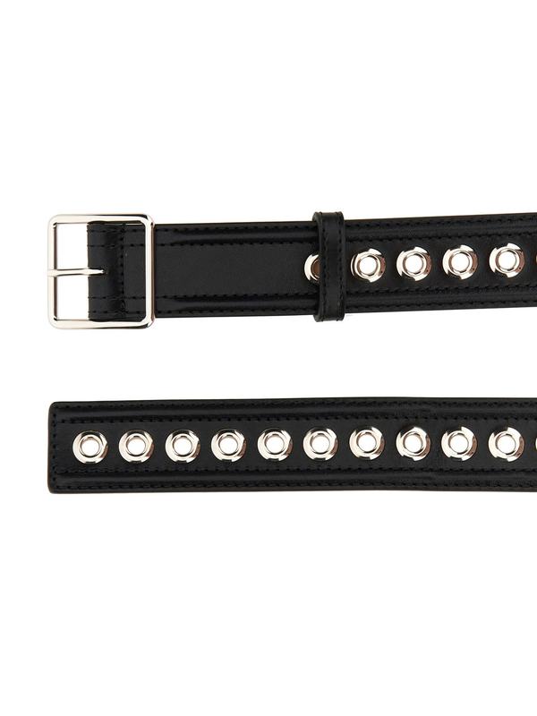 Alexander McQueen Medium Belt With Eyelets Belt - Nero