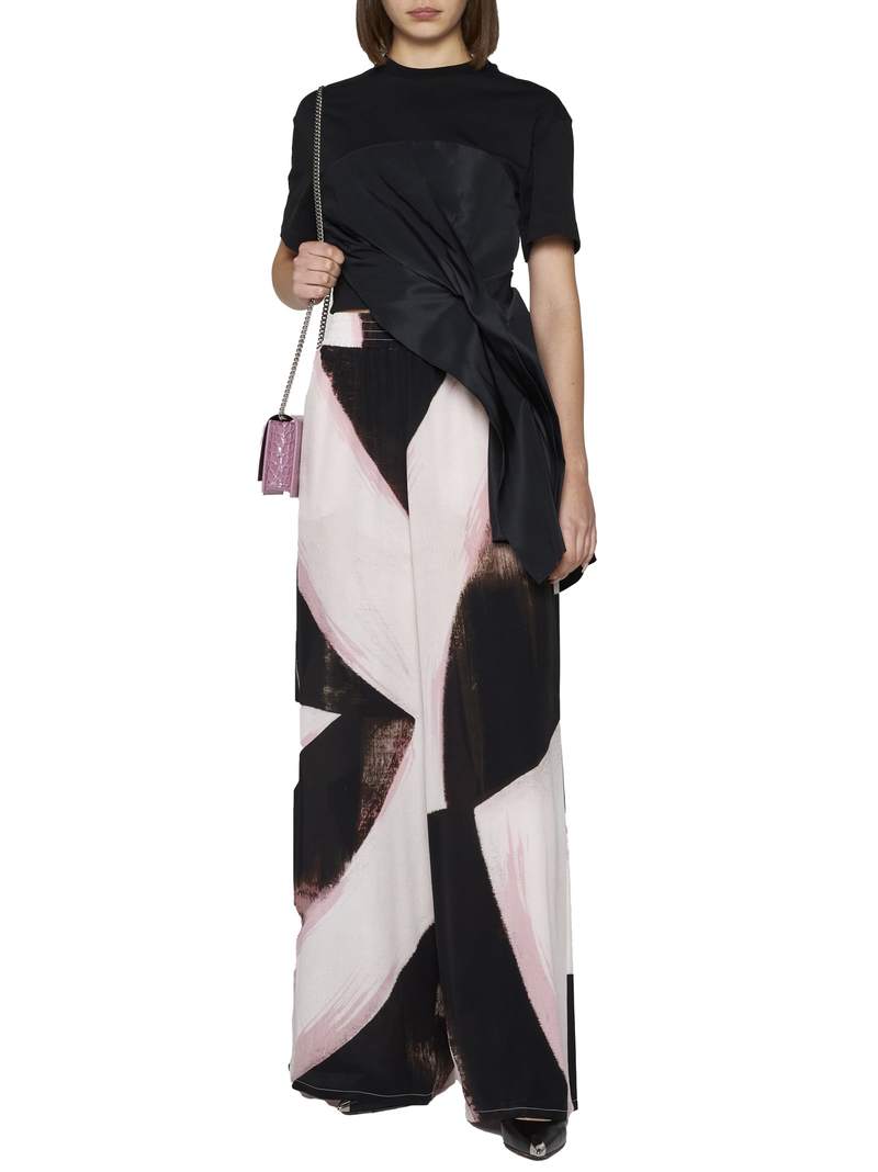 Alexander McQueen Asymmetric Round Neck Top - Black