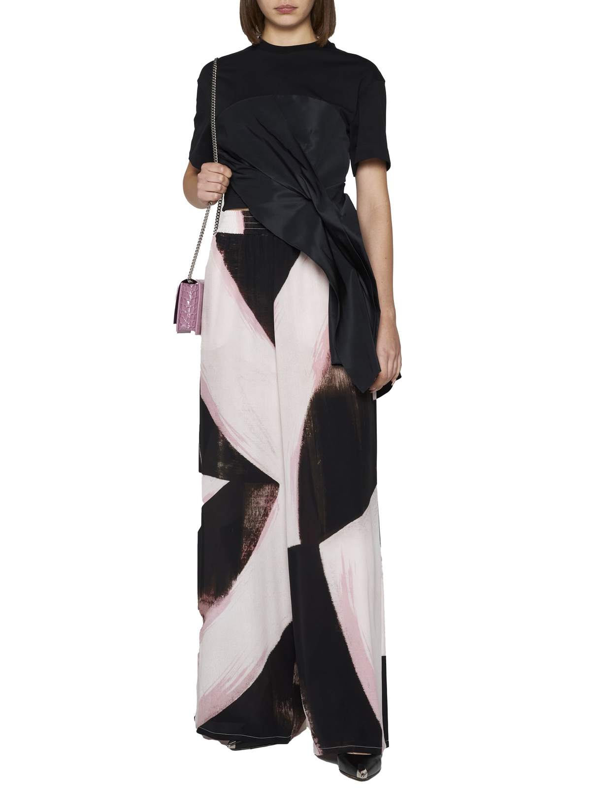 Alexander McQueen Asymmetric Round Neck Top - Black - Image 3 of 5