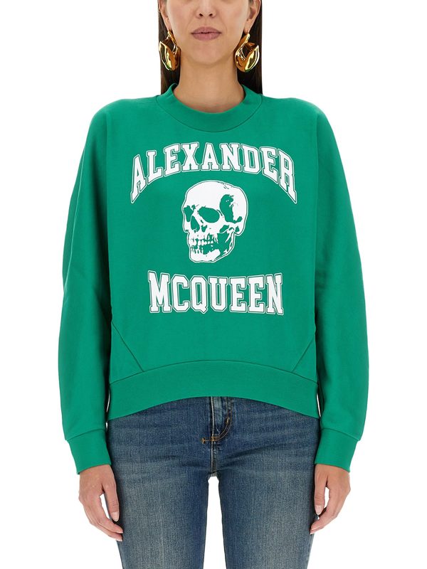 Alexander McQueen Varsity Skull Sweatshirt - Green