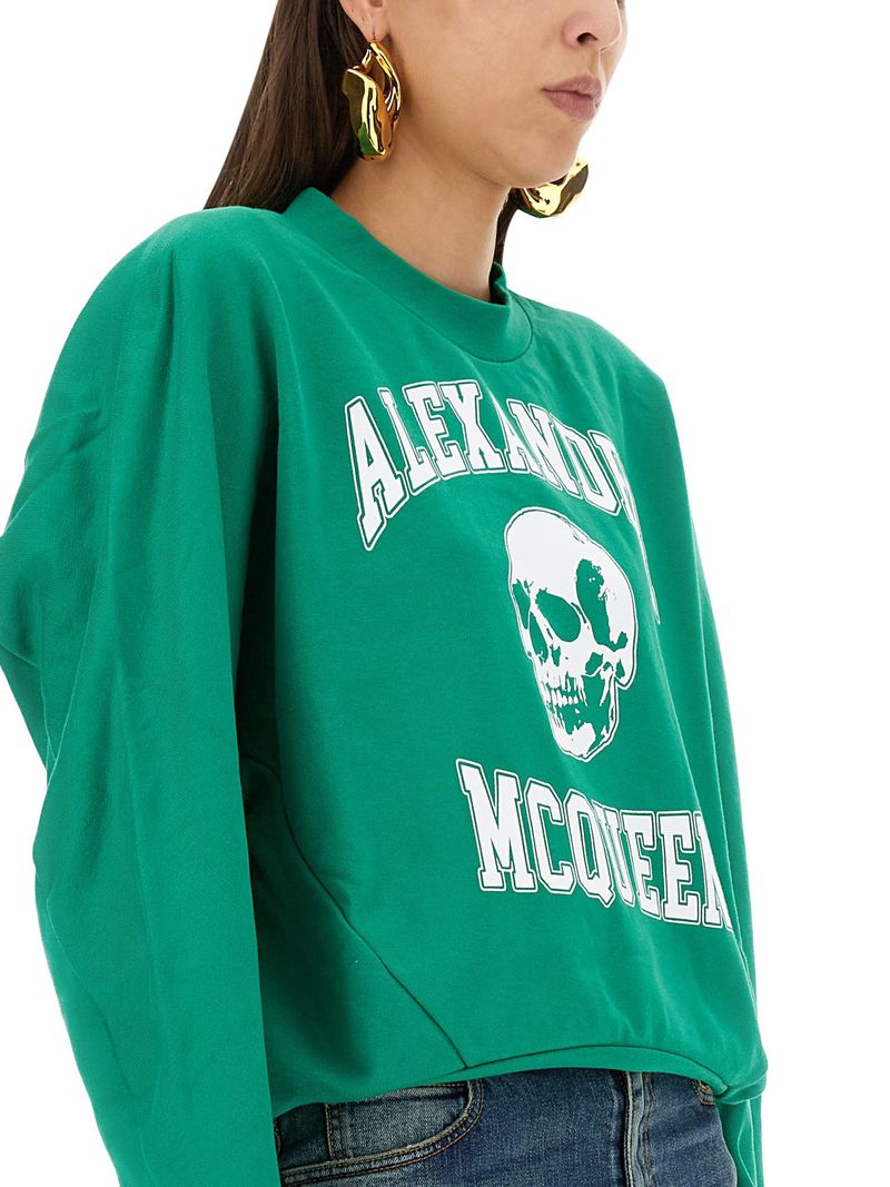 Alexander McQueen Varsity Skull Sweatshirt - Green