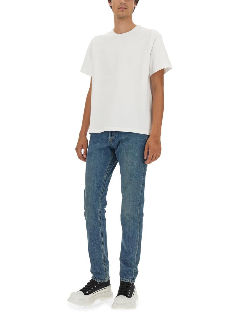 Alexander McQueen Embroidered Regular Plain T-shirt - Bianco