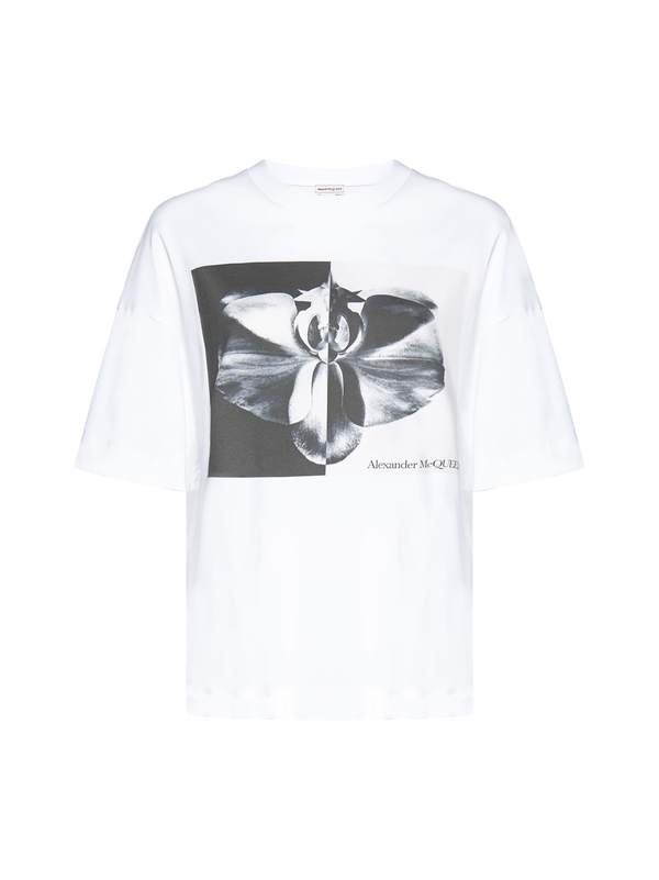 Alexander McQueen Photographic Orchid T-shirt - White