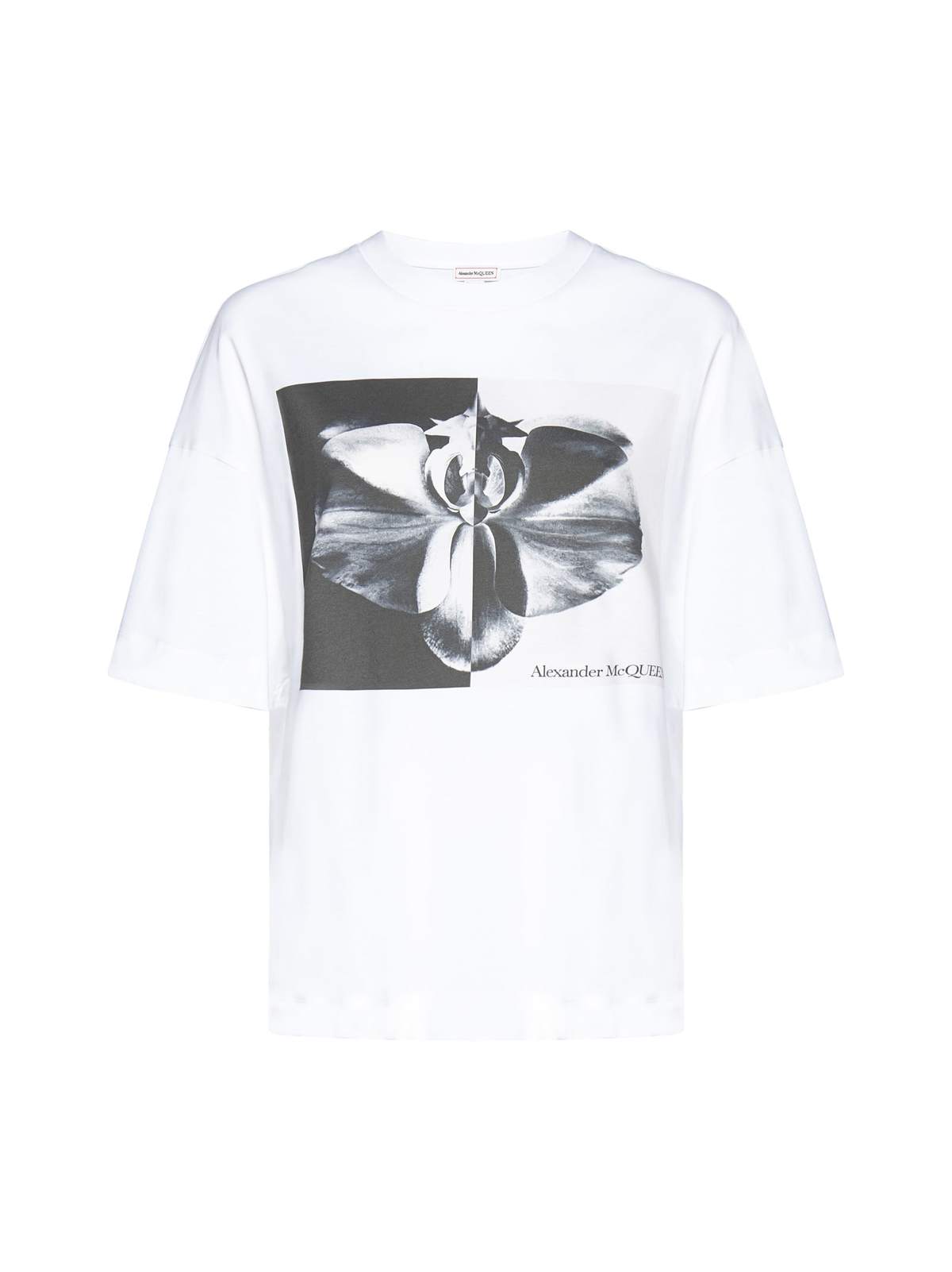 Alexander McQueen Photographic Orchid T-shirt - White - Image 1 of 5
