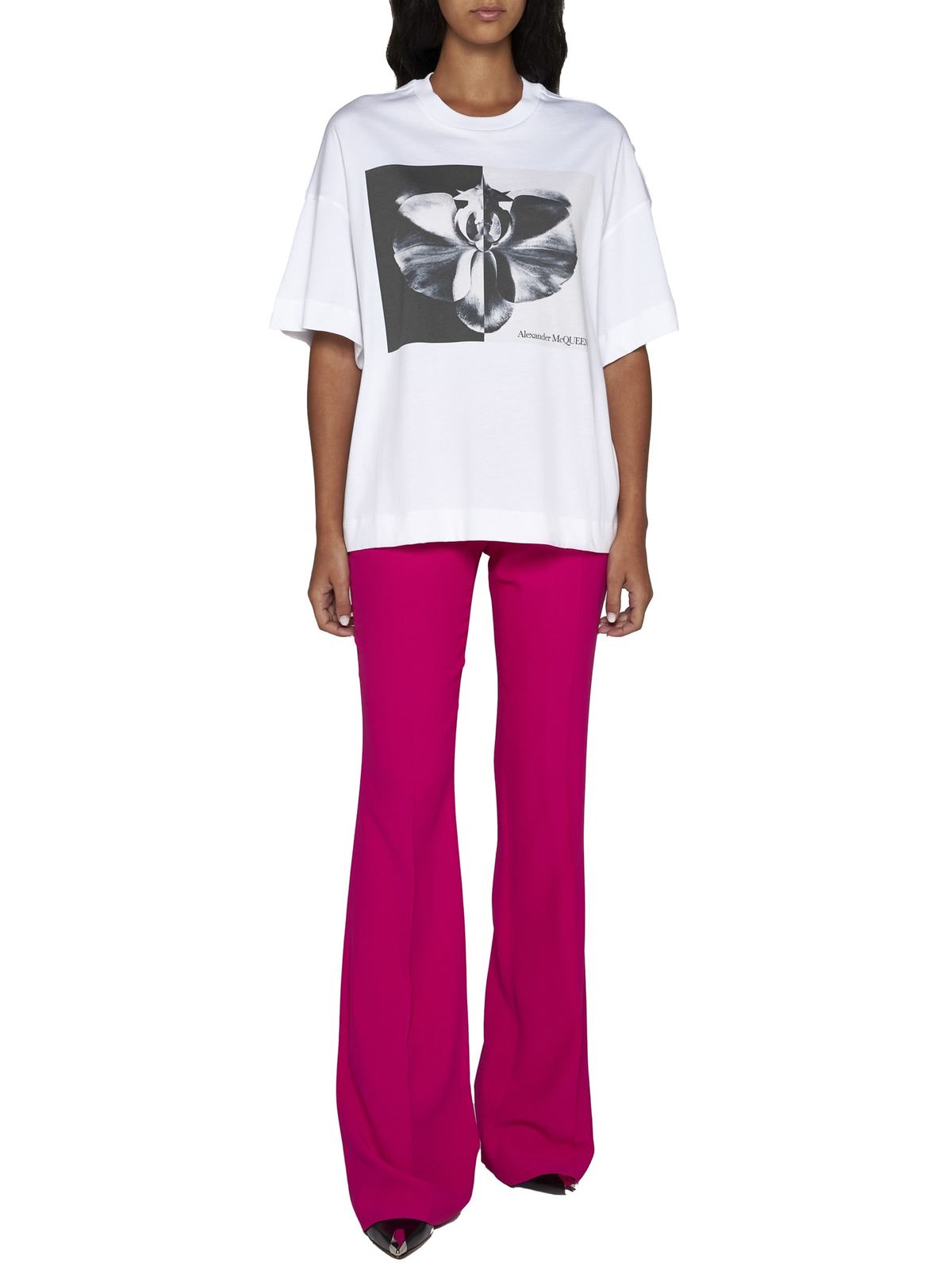 Alexander McQueen Photographic Orchid T-shirt - White - Image 2 of 5