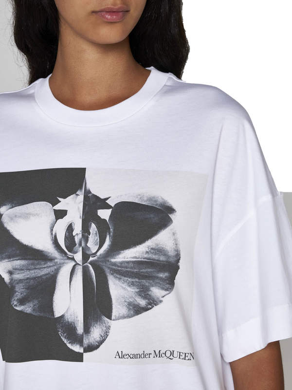 Alexander McQueen Photographic Orchid T-shirt - White