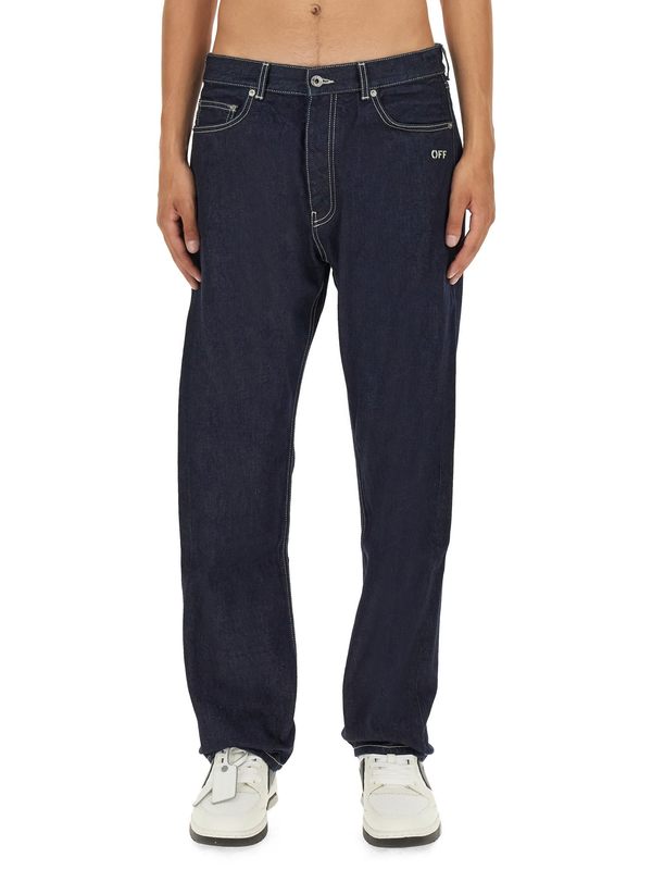 Off-White Off Embroidered Skate Jeans - Beige