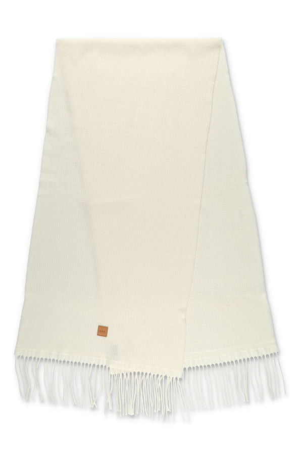 A.P.C. Aria Wool Scarf With Logo - Ecru