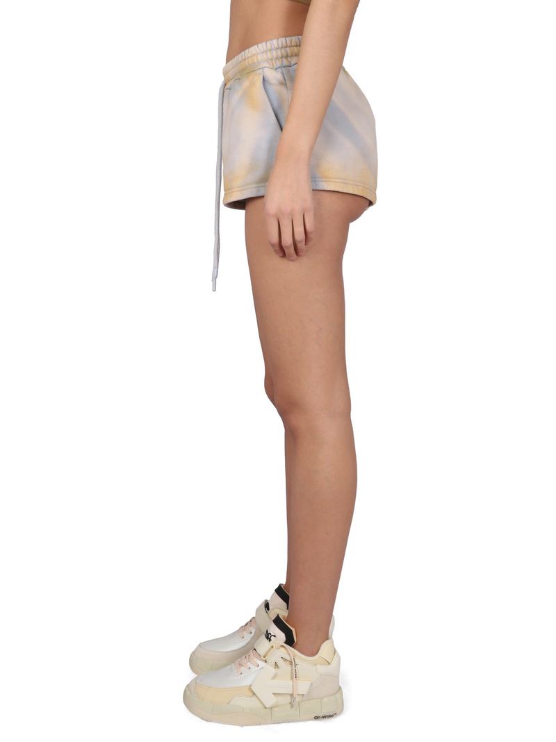 Off-White Drawstring High Waist Shorts - Beige