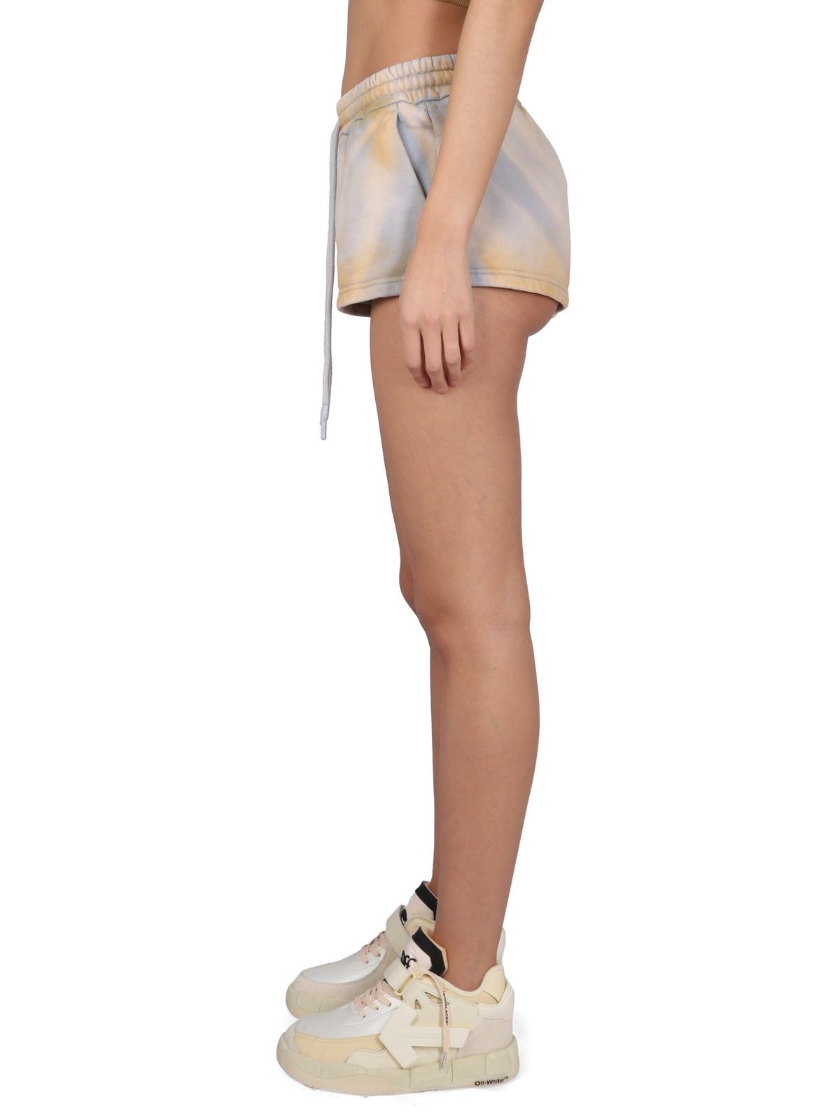 Off-White Drawstring High Waist Shorts - Beige - Image 3 of 4
