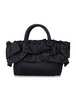 Ganni Ruffled Top Handle Bag - Black - Thumbnail 3