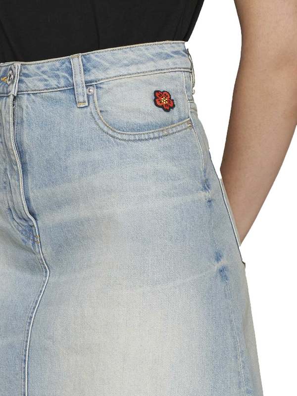 Kenzo Denim Skirt - Medium Stone Blue Denim