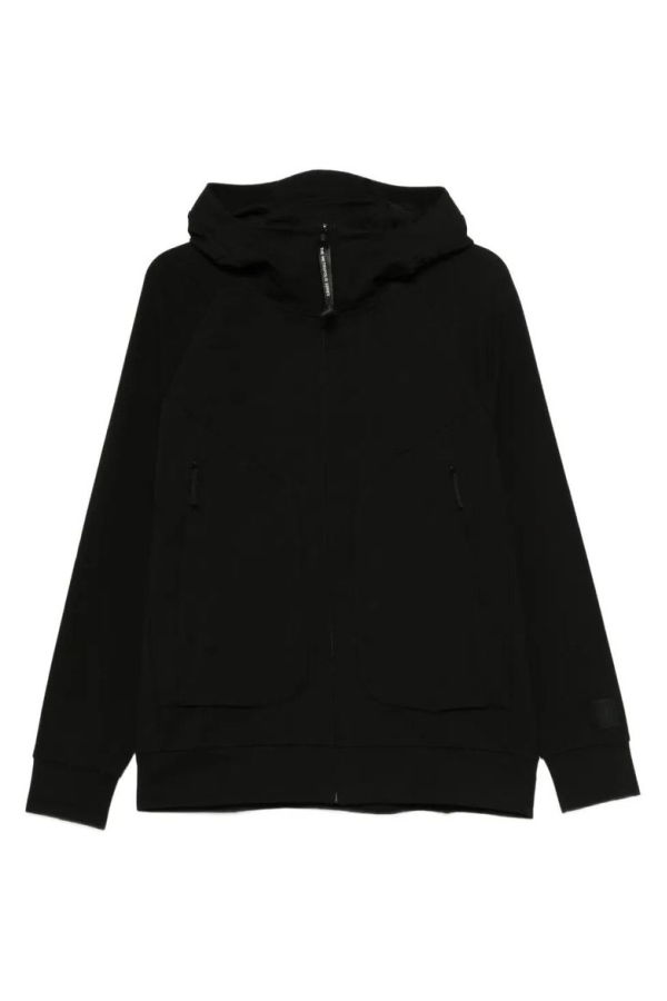 C.P. Company Hooded Open Sweatshirt - Black