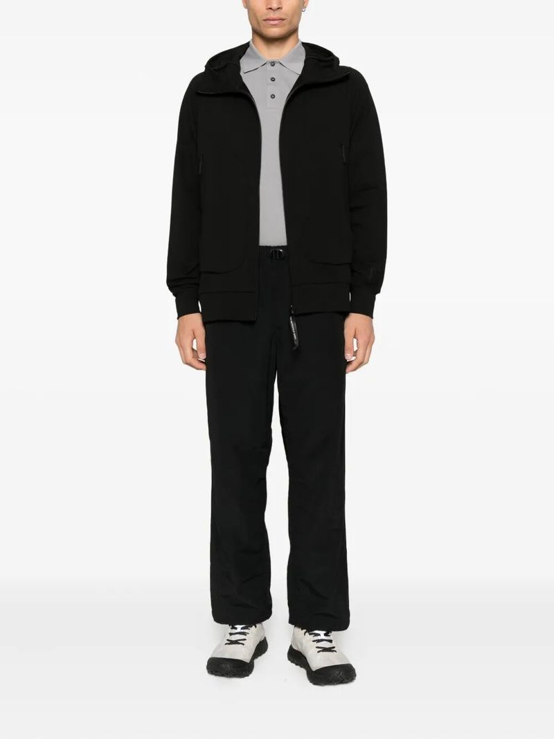 C.P. Company Hooded Open Sweatshirt - Black