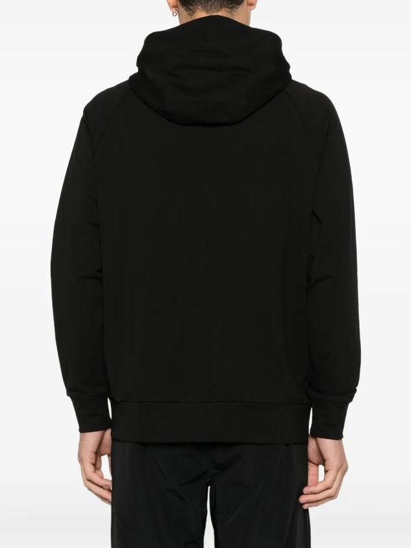 C.P. Company Hooded Open Sweatshirt - Black
