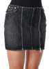 Jean Paul Gaultier Black Washed Denim Mini Skirt With Zips - Vintage Black - Thumbnail 3