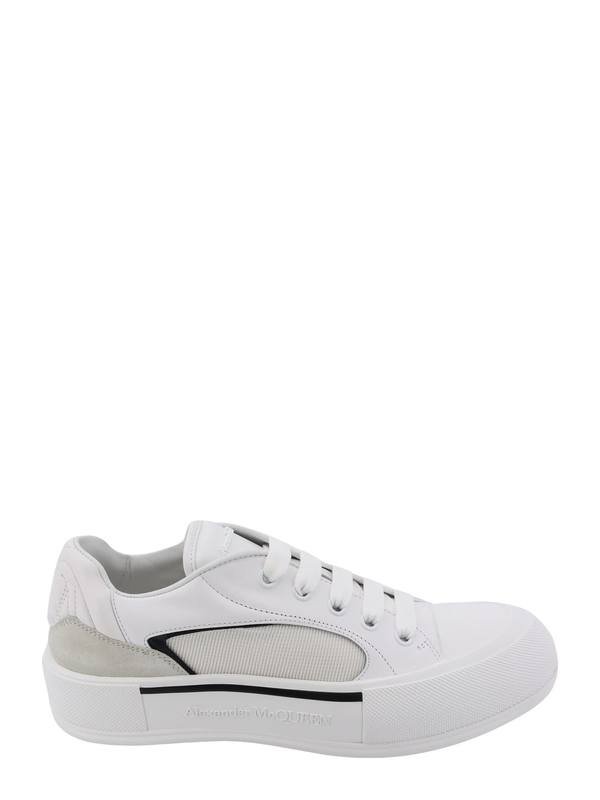 Alexander McQueen Canvas And Leather Plimsoll Sneakers - White